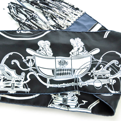 Hermes Silk Ex Libris Fringe Scarf 6 of 7