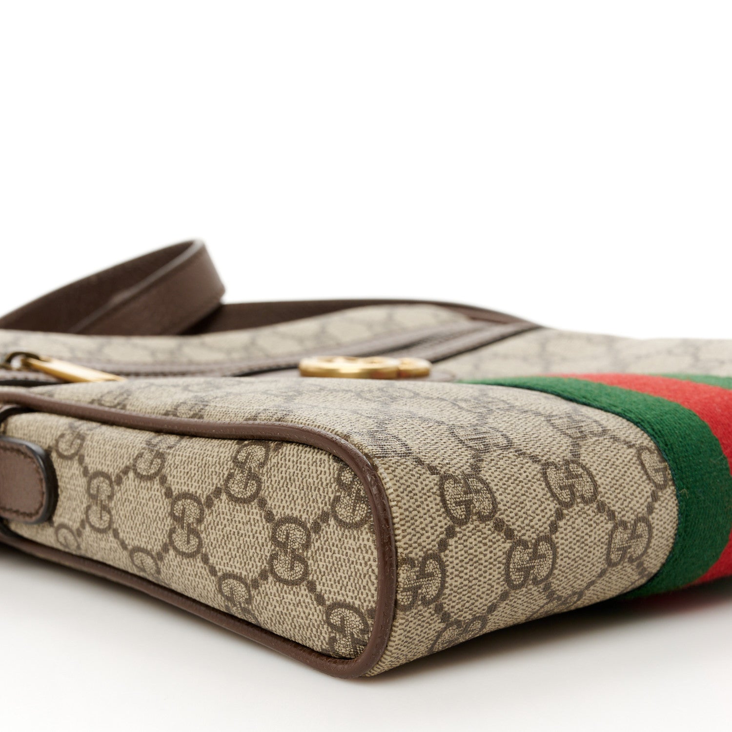 Gucci GG Supreme Monogram Web Small Ophidia Messenger Bag Brown 10 of 11