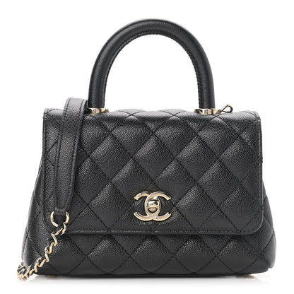Chanel Caviar Quilted Extra Mini Coco Handle Flap Black 1 of 12