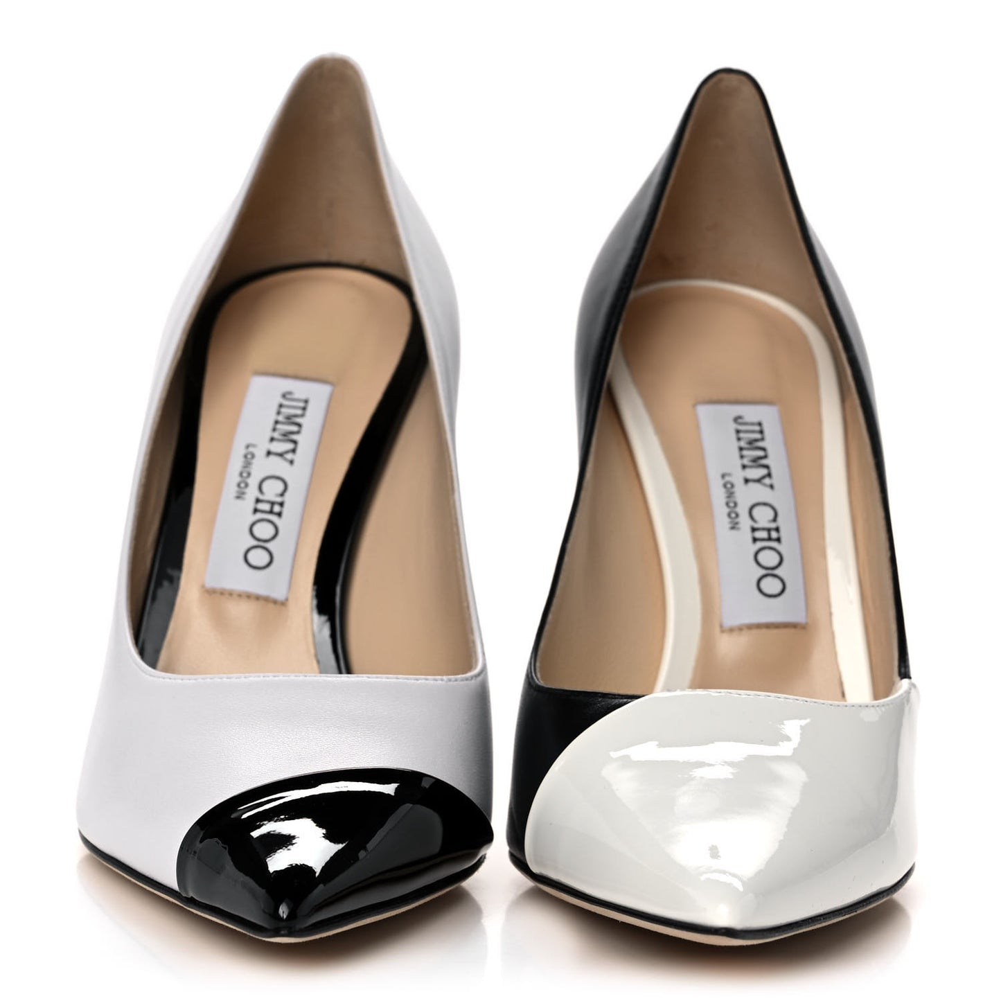Nappa Patent Asymmetric Love 100 Pumps 37 Black White