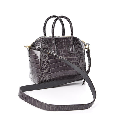 Givenchy Calfskin Crocodile Embossed Mini Antigona Storm Grey 3 of 10
