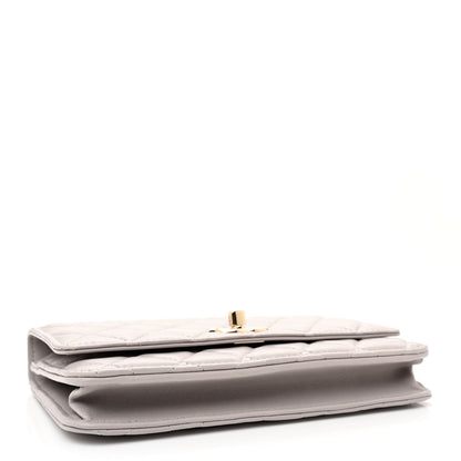 Chanel Lambskin Quilted Trendy CC Wallet On Chain WOC Grey 4 of 11