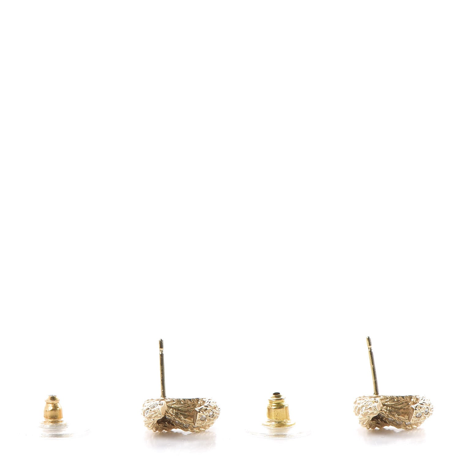 Chanel Crystal Twisted CC Earrings Gold 3 of 5