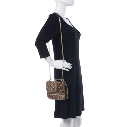 Valentino Garavani Calf Hair Leopard Print Small Glam Lock Rockstud Flap Blush 2 of 10