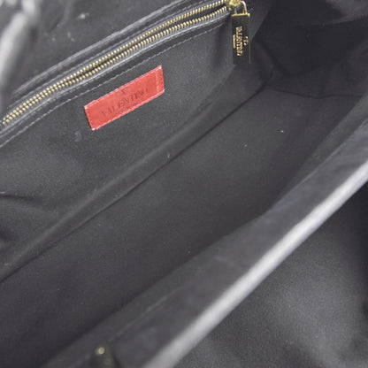 Valentino Garavani Nappa Leather Jardin Rose Framed Duffel Black 6 of 9