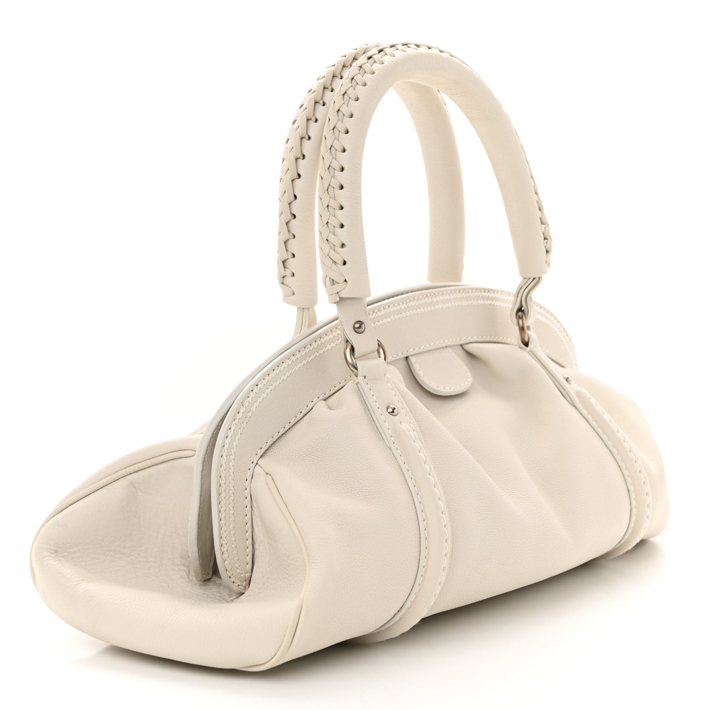 Calfskin My Dior Frame Pocket Satchel White