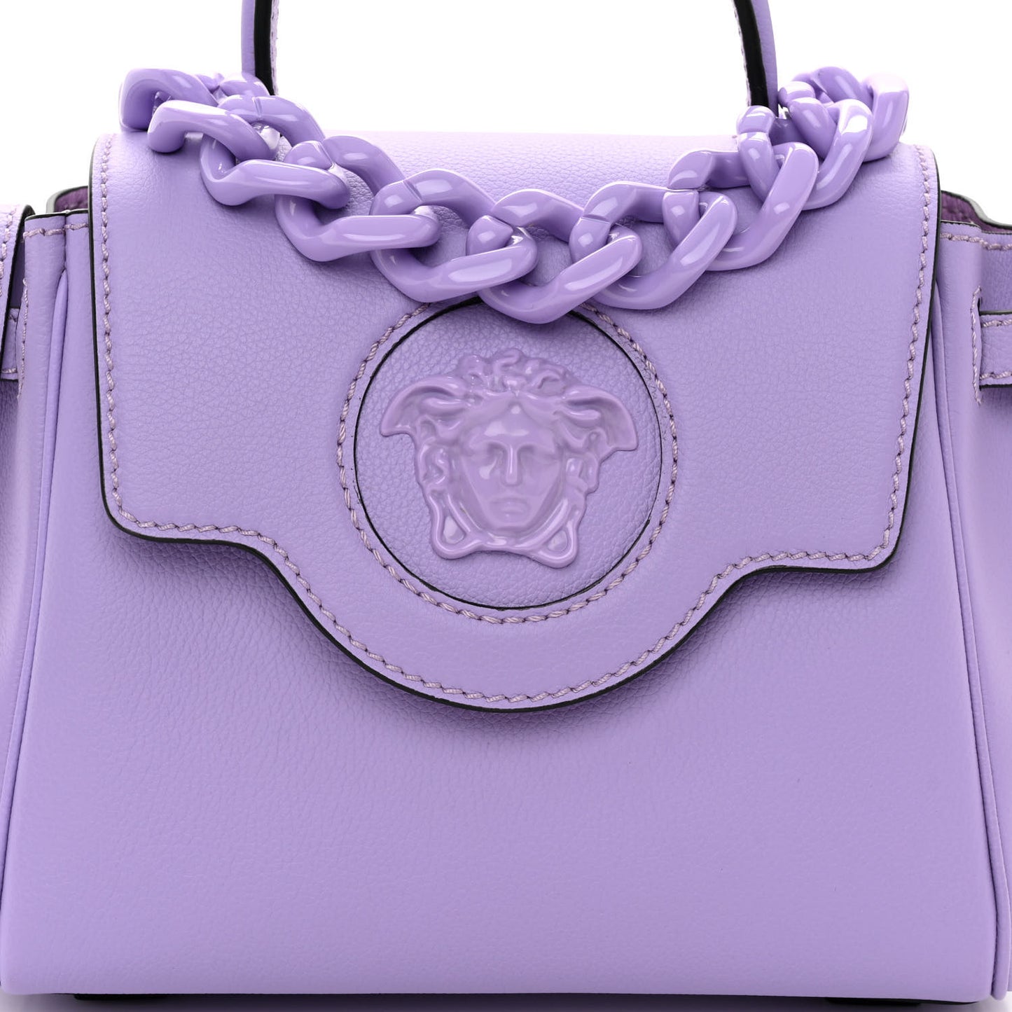 Calfskin Small La Medusa Top Handle Handbag Lilac
