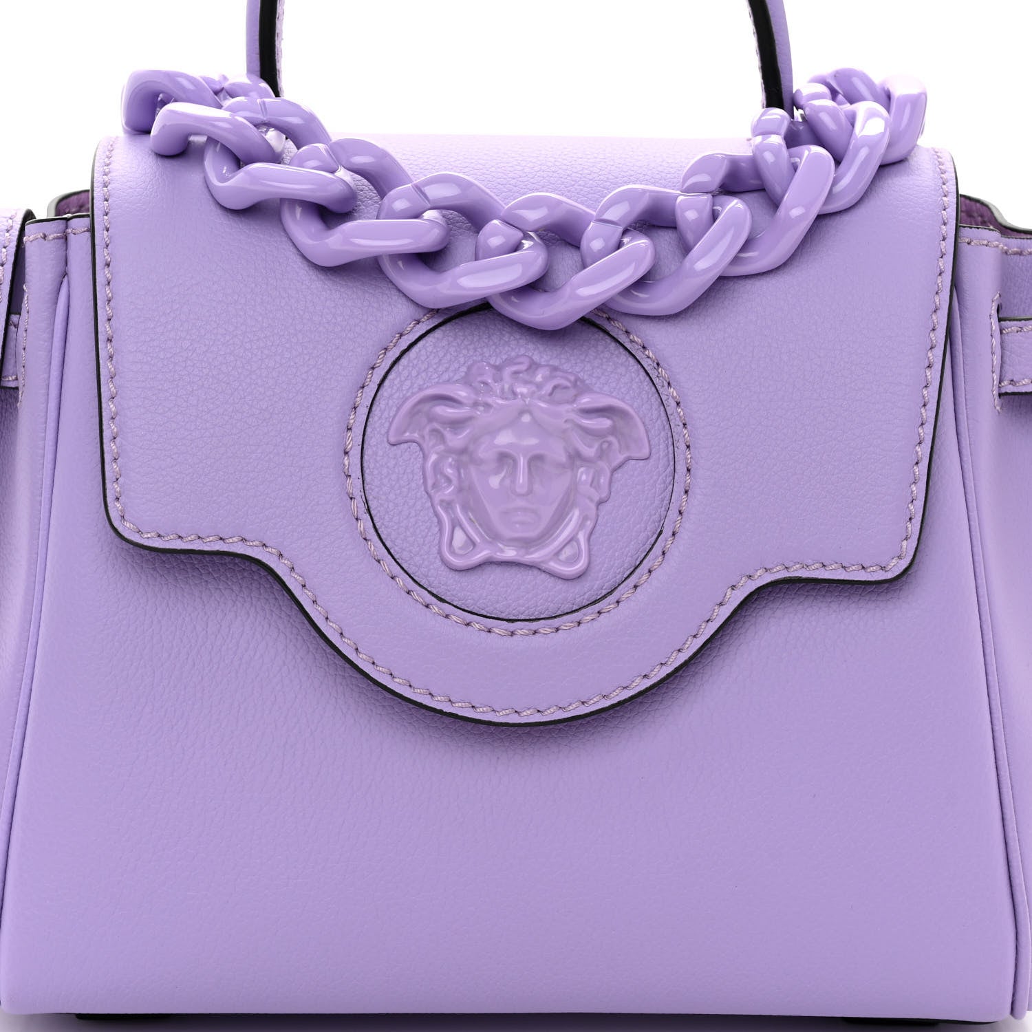 Versace Calfskin Small La Medusa Top Handle Handbag Lilac 7 of 9