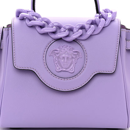 Versace Calfskin Small La Medusa Top Handle Handbag Lilac 7 of 9