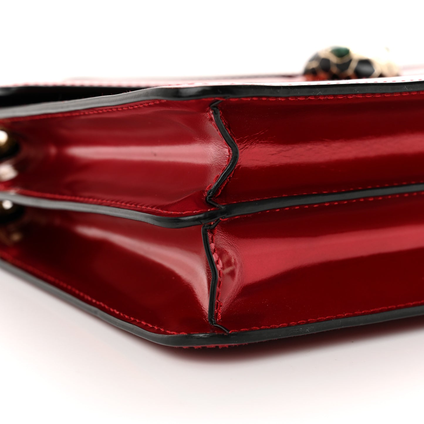 Metallic Calfskin Serpenti Forever Shoulder Bag Red