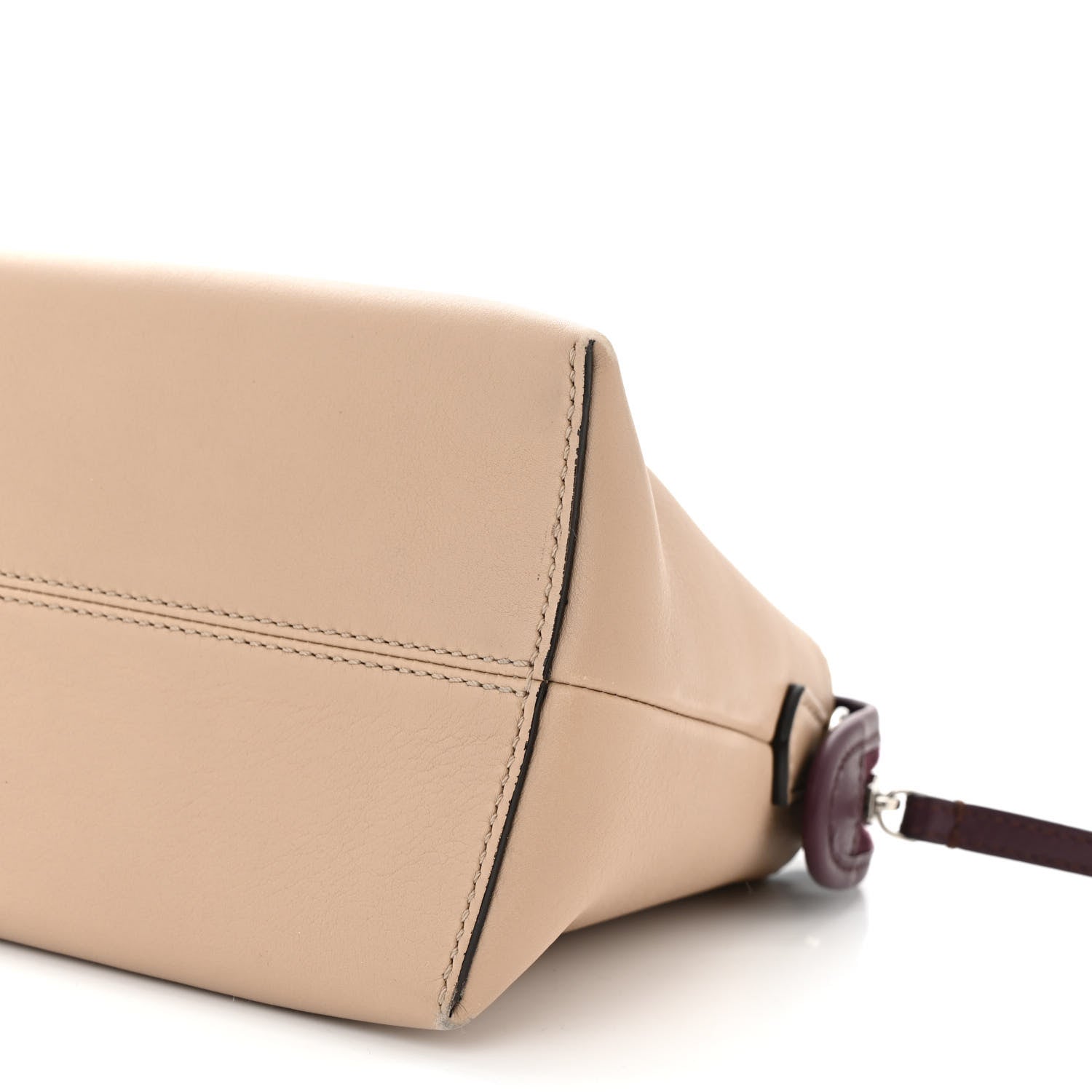 Fendi Vitello Dolce Medium By The Way Boston Bag Latte Camelia Bordeaux 11 of 14