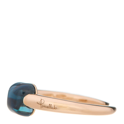 Pomellato 18K Rose Gold London Blue Topaz M'Ama Non M'Ama Ring 50 5.5 3 of 8