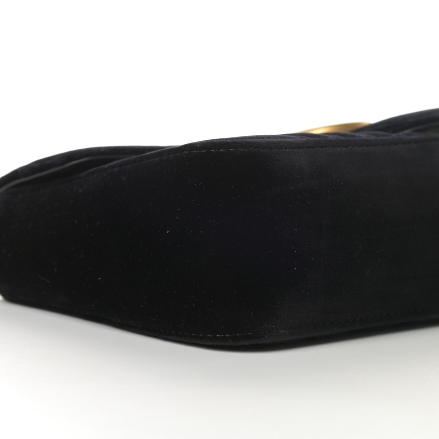 Velvet Matelasse Small GG Marmont Shoulder Bag Black