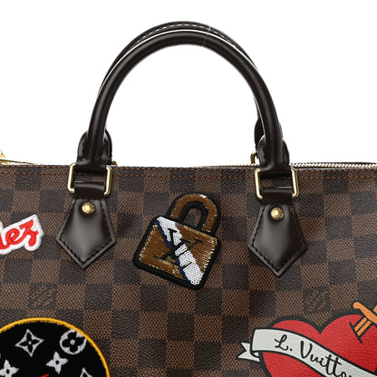 Louis Vuitton Damier Ebene Patches Speedy Bandouliere 30 9 of 9