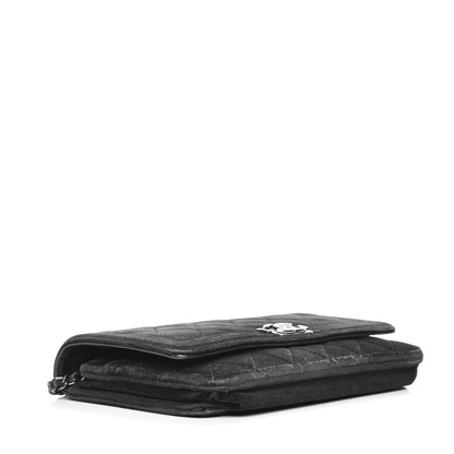 Chanel Velvet Quilted Boy Wallet On Chain WOC Black 4 of 16