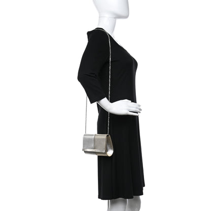 Fendi Vitello Mirror Elite Bi-Color Mini Rush Clutch Argento Champagne 2 of 11