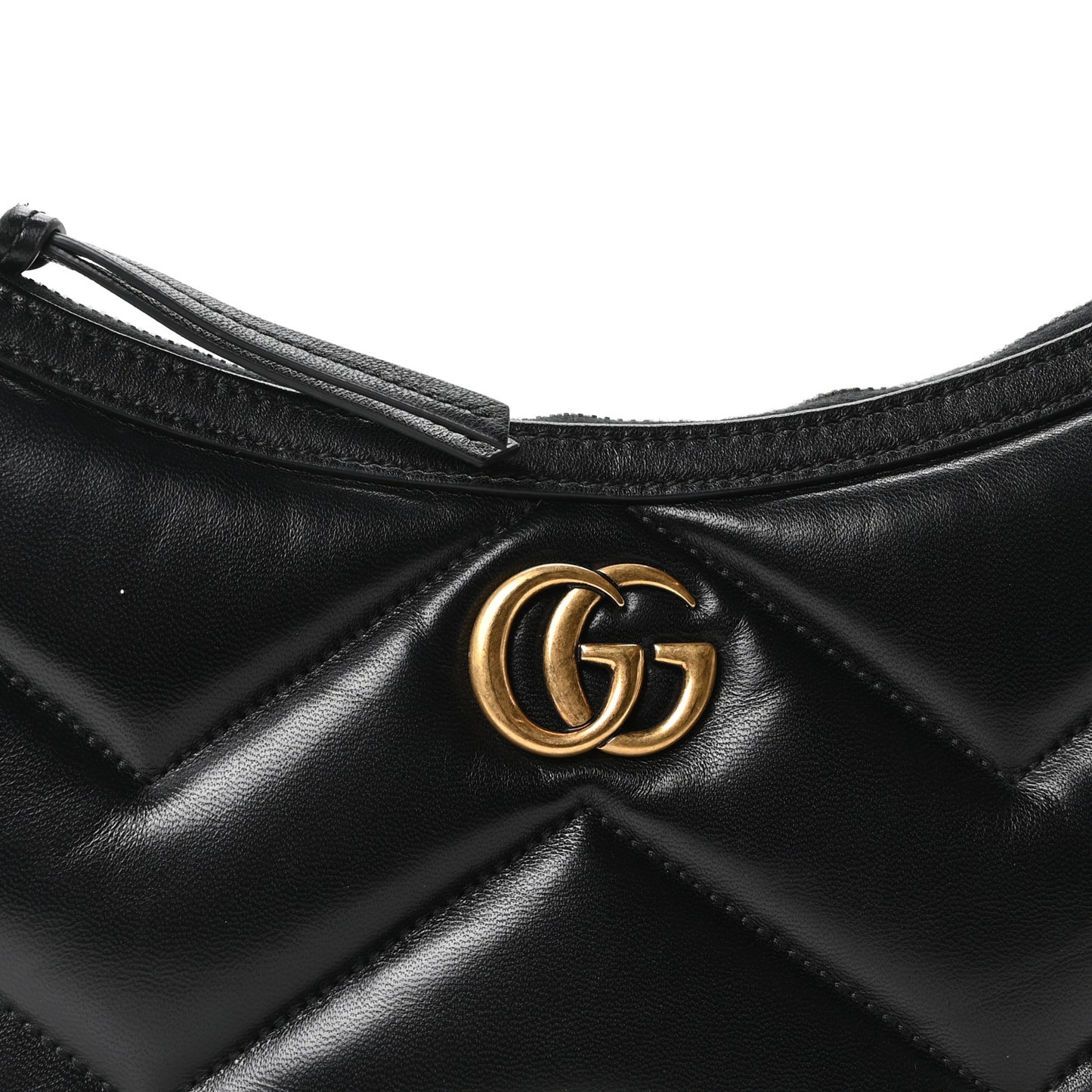 Calfskin Matelasse GG Marmont Half Moon Hobo Black