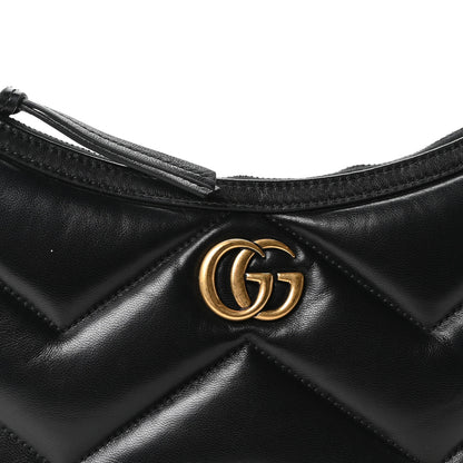 Gucci Calfskin Matelasse GG Marmont Half Moon Hobo Black 8 of 10