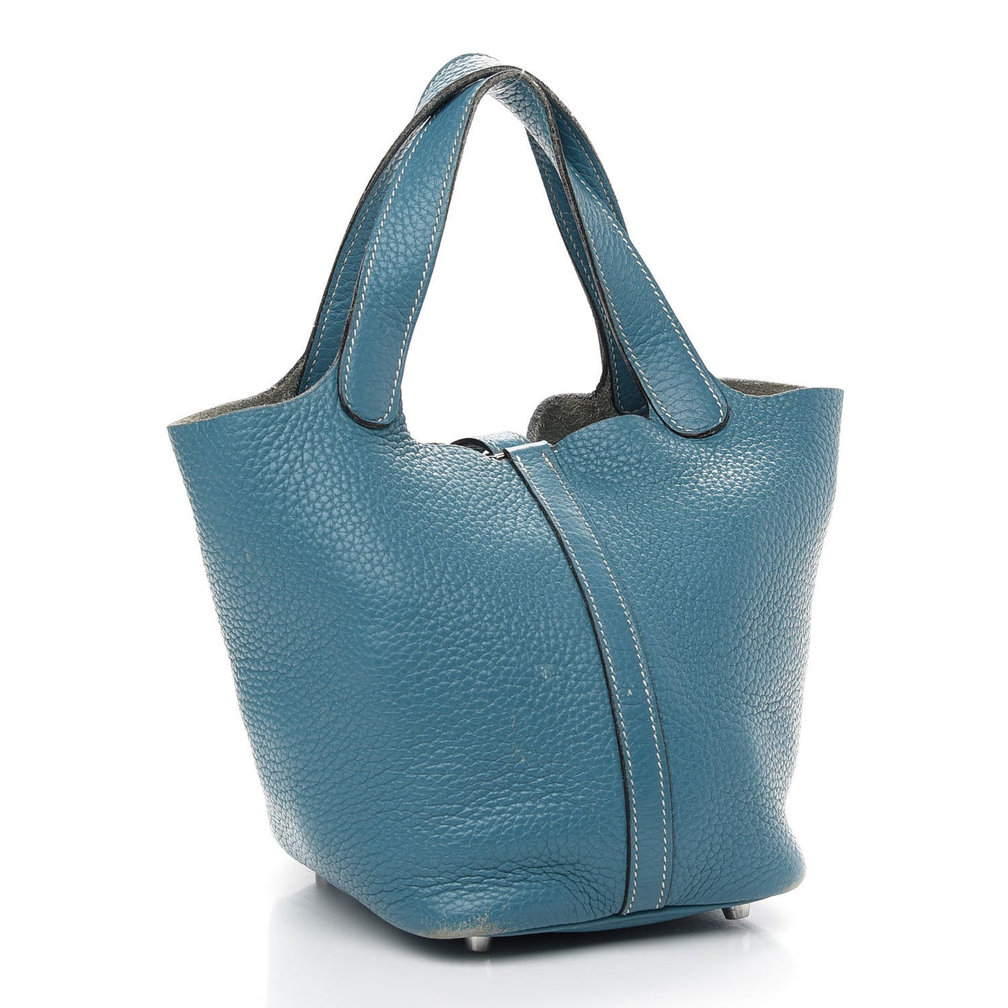 Taurillon Clemence Picotin Lock 18 PM Blue Jean