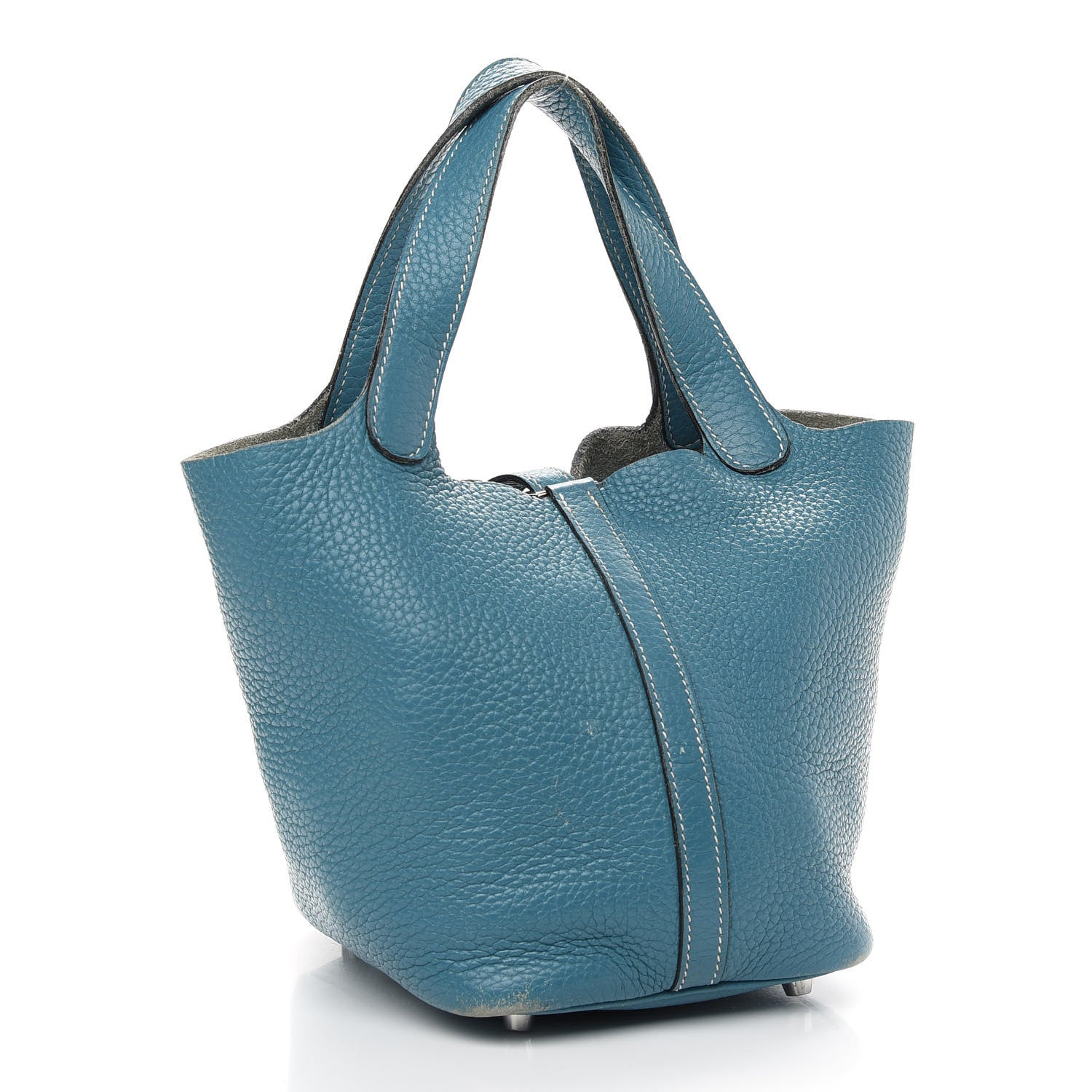 Hermes Taurillon Clemence Picotin Lock 18 PM Blue Jean 2 of 14