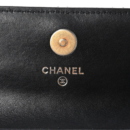 Chanel Lambskin Quilted Pearl Crush Clutch With Chain Black 5 of 10
