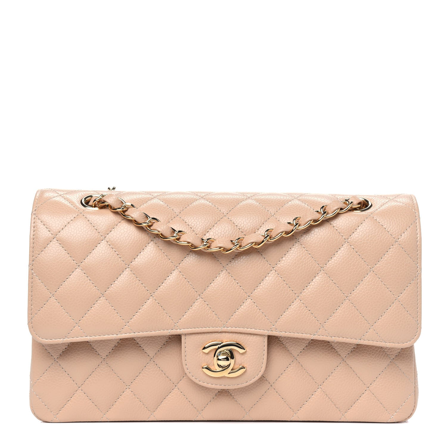 Chanel Caviar Quilted Medium Double Flap Beige 1 of 5
