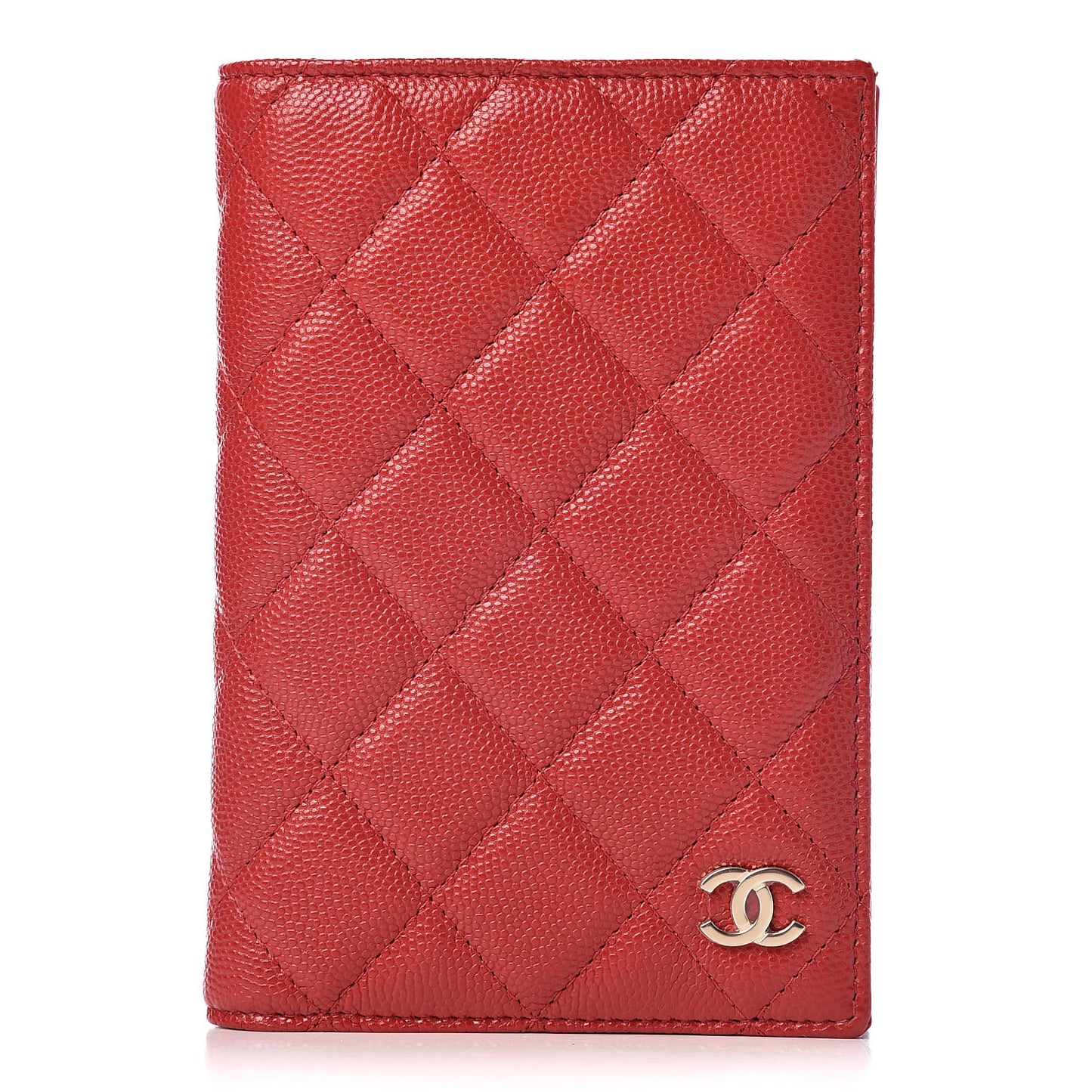 Caviar Quilted Passport Holder Red