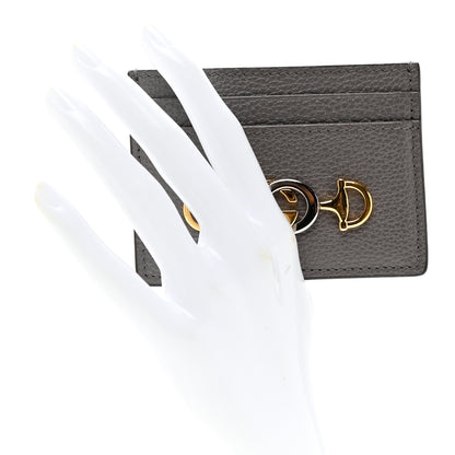 Gucci Grainy Calfskin Zumi Card Holder Dusty Grey 2 of 6