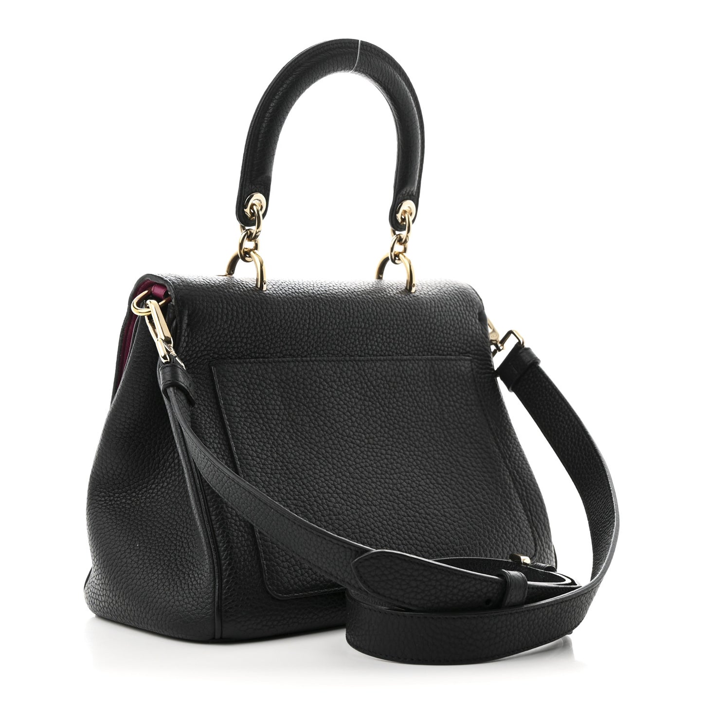 Bullcalf Small Be Dior Flap Black Fraise