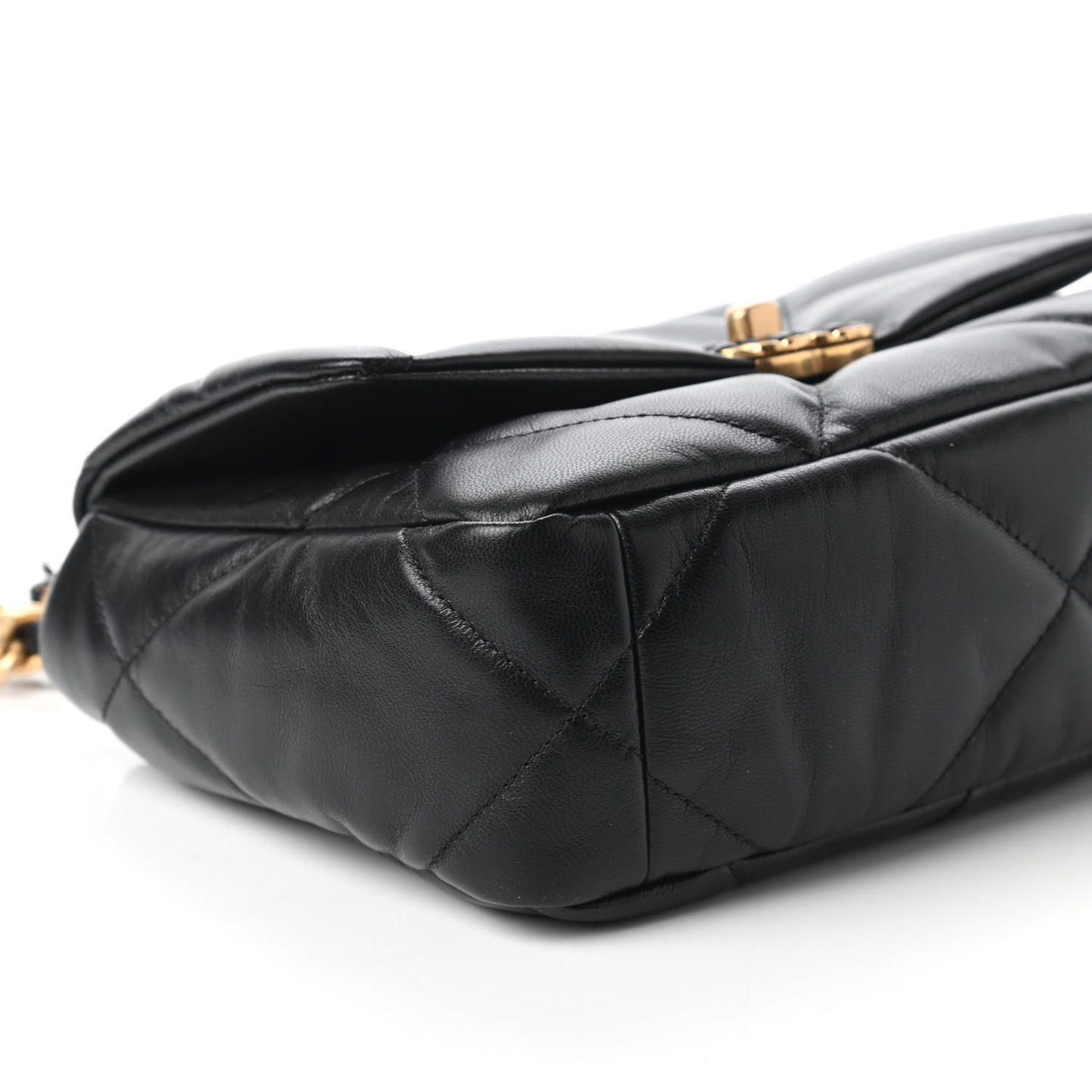 Goatskin Quilted Medium Chanel 19 Flap Black