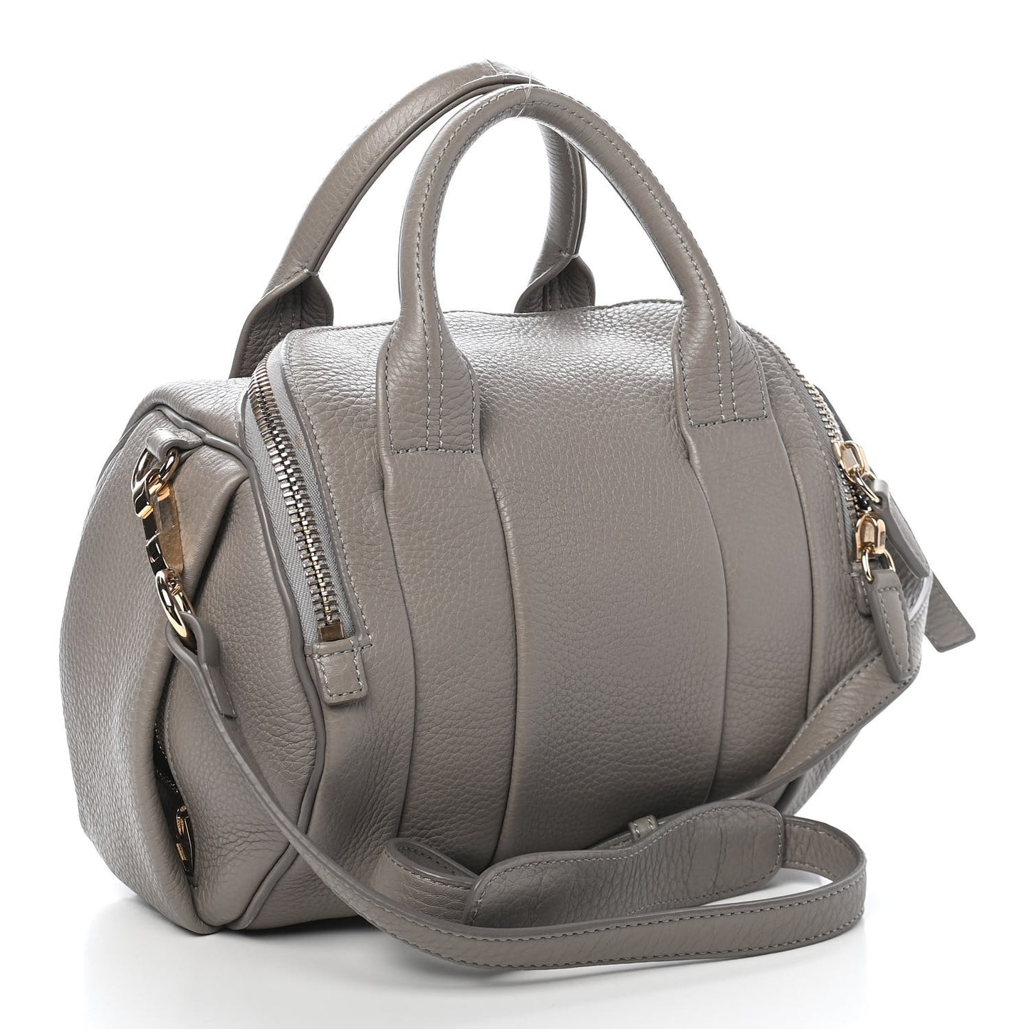 Pebbled Lambskin Rockie Gray Pale Gold Hardware