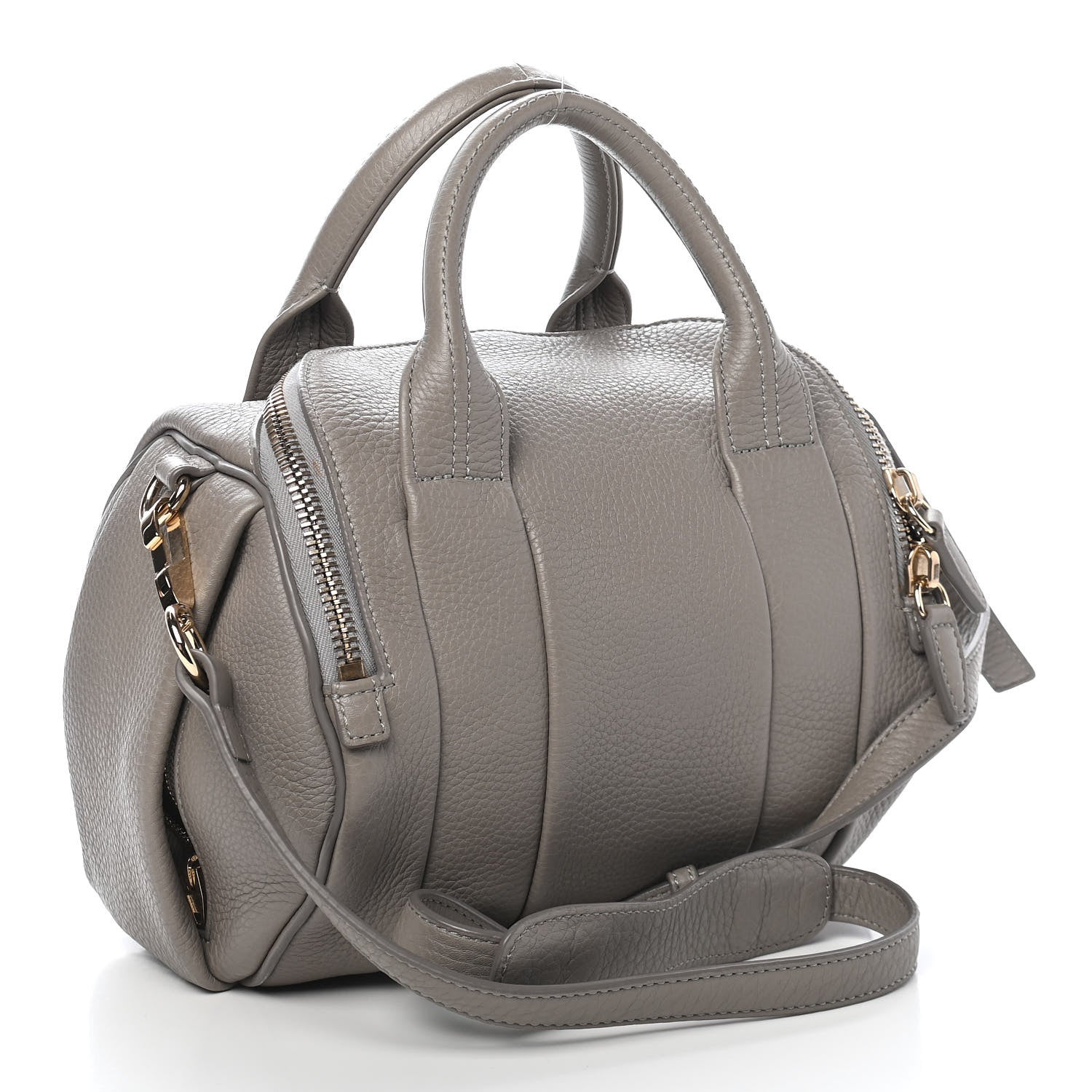 Alexander Wang Pebbled Lambskin Rockie Gray Pale Gold Hardware 2 of 10