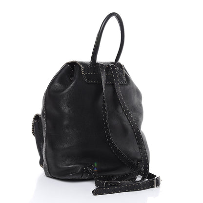 Fendi Calfskin Romano Selleria Backpack Black 3 of 15
