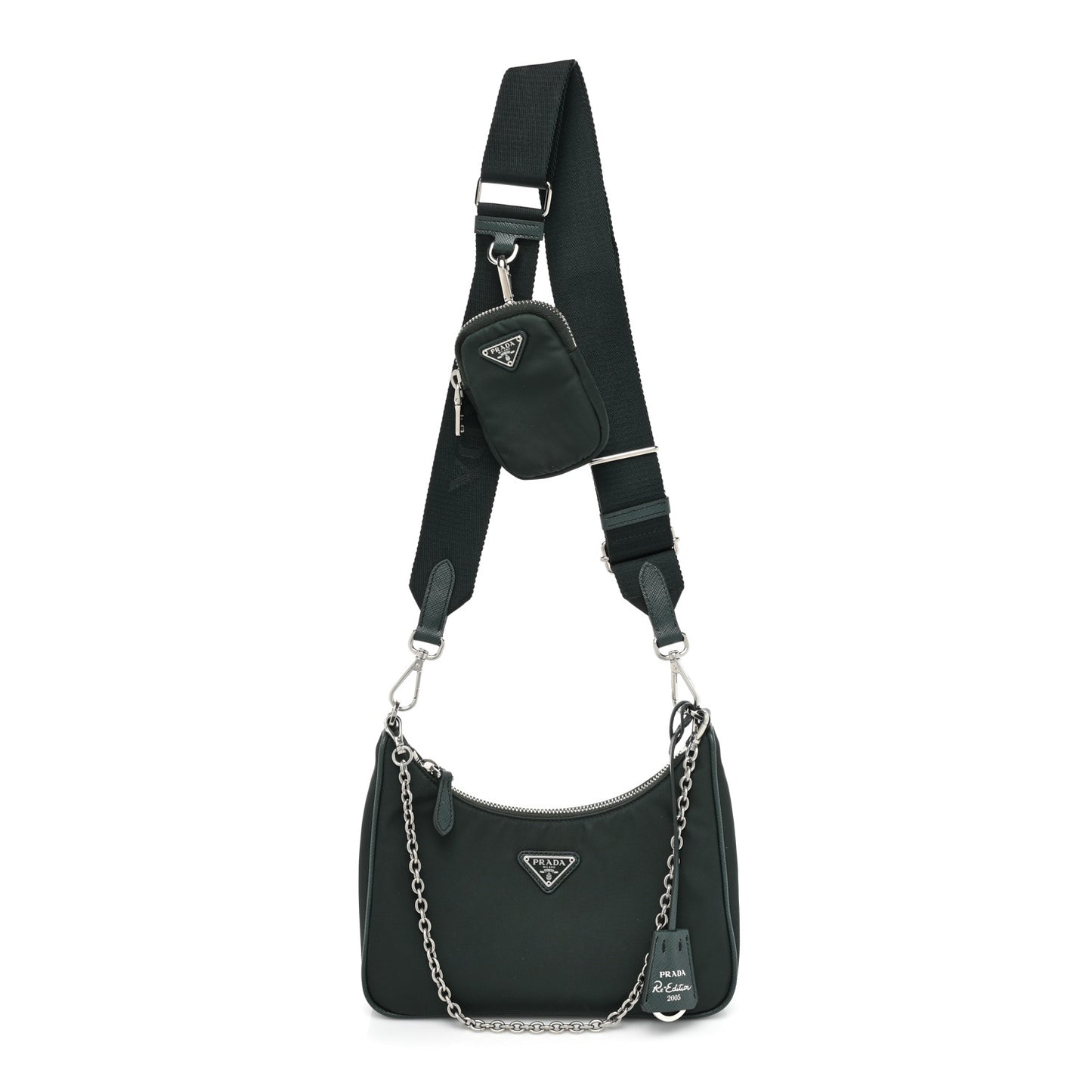 Re-Nylon Saffiano Re-Edition 2005 Shoulder Bag Smeraldo