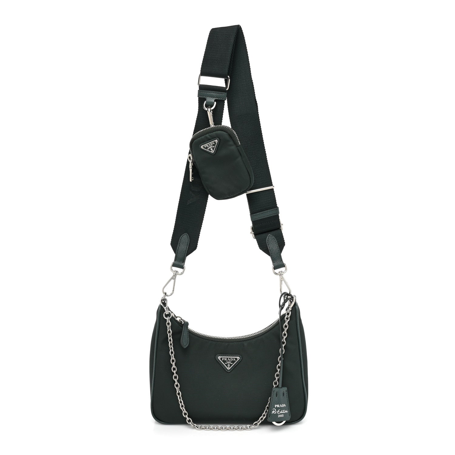 Prada Re-Nylon Saffiano Re-Edition 2005 Shoulder Bag Smeraldo 1 of 11