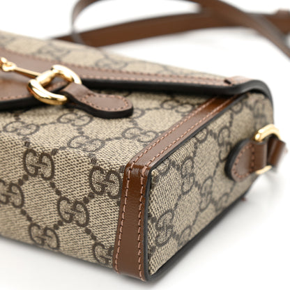 Gucci GG Supreme Monogram Mini Horsebit 1955 Shoulder Bag Beige Brown Sugar 8 of 8