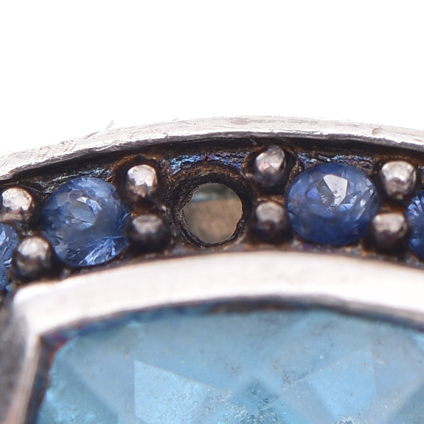 Sterling Silver Blue Topaz Sapphire 7mm Petite Cable Candy Ring 55 7.25