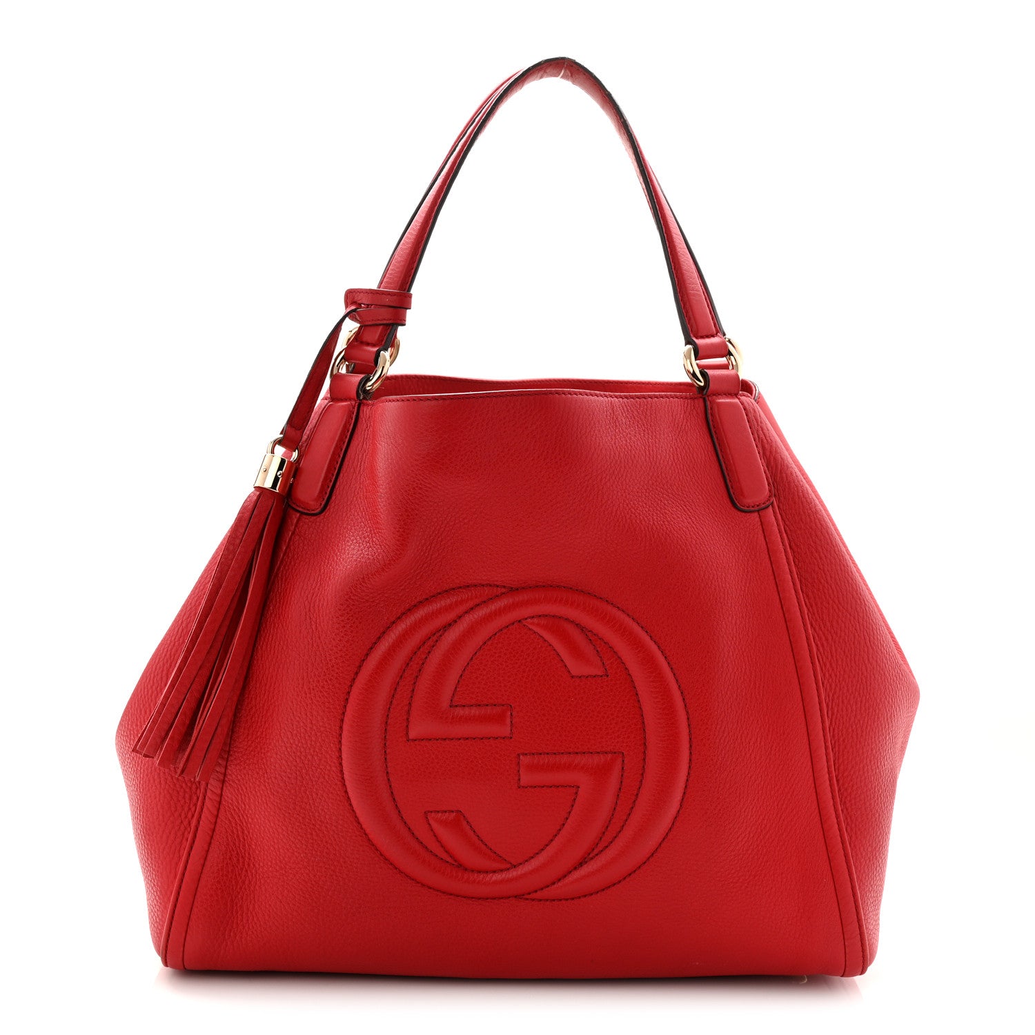 Gucci Pebbled Calfskin Medium Soho Shoulder Bag Tabasco Red 1 of 11