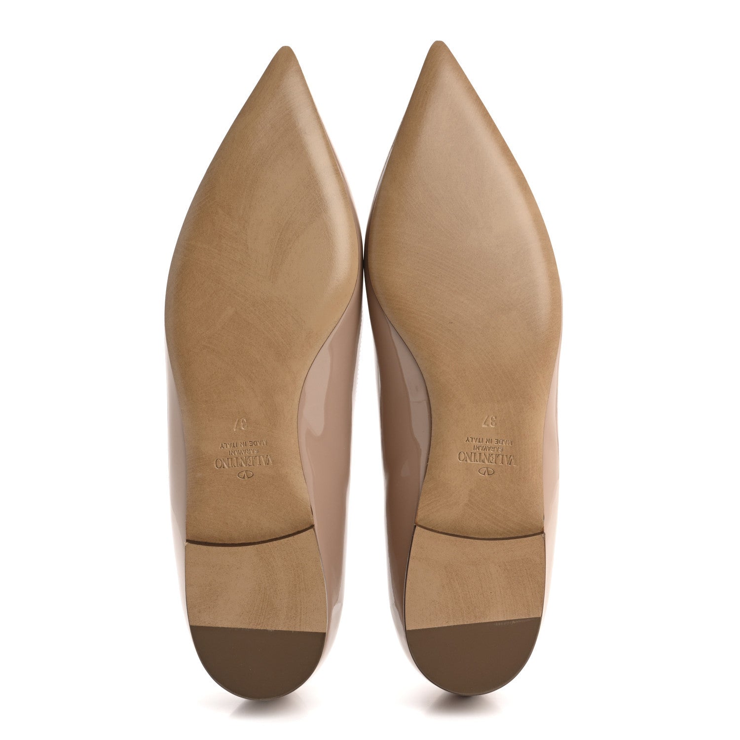 Valentino Garavani Patent Tiptoe Ballerina Flats 37 Rose Cannelle 8 of 9