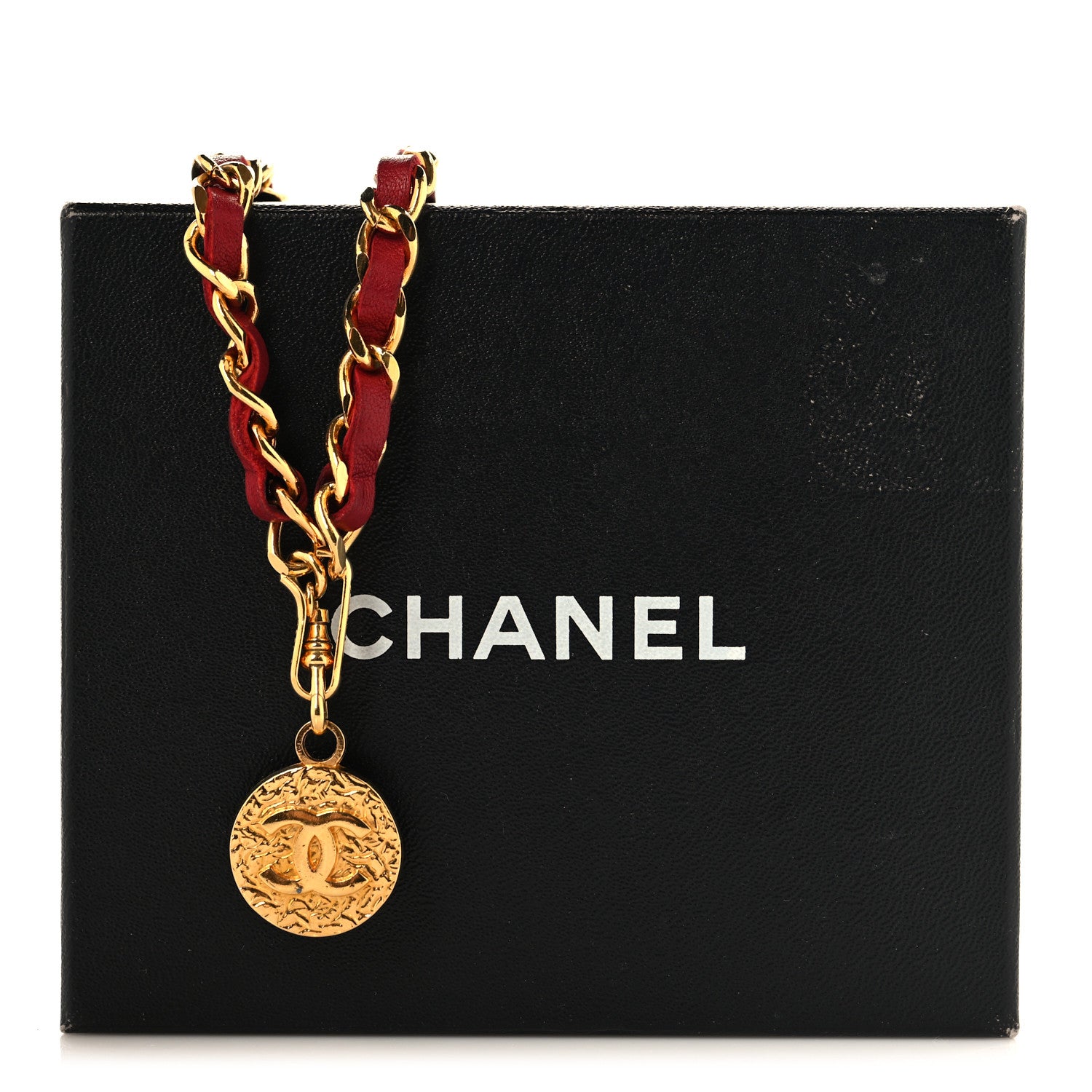 Chanel Lambskin Chain CC Medallion Belt Red Gold 5 of 5