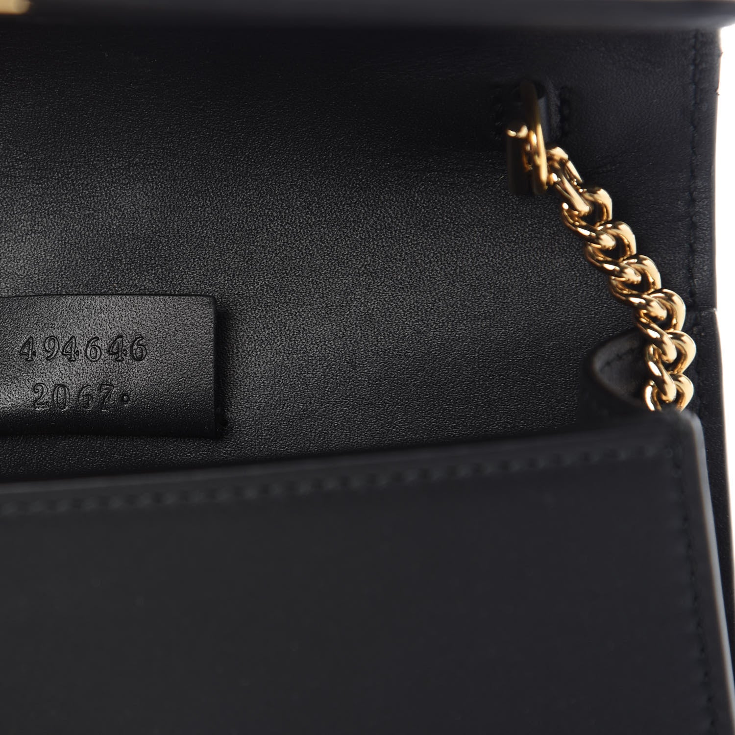 Gucci Calfskin Super Mini Sylvie Chain Shoulder Bag Black 9 of 10