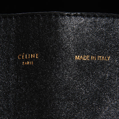 Celine Lambskin Crocodile Embossed Vertical Cabas Black 7 of 8