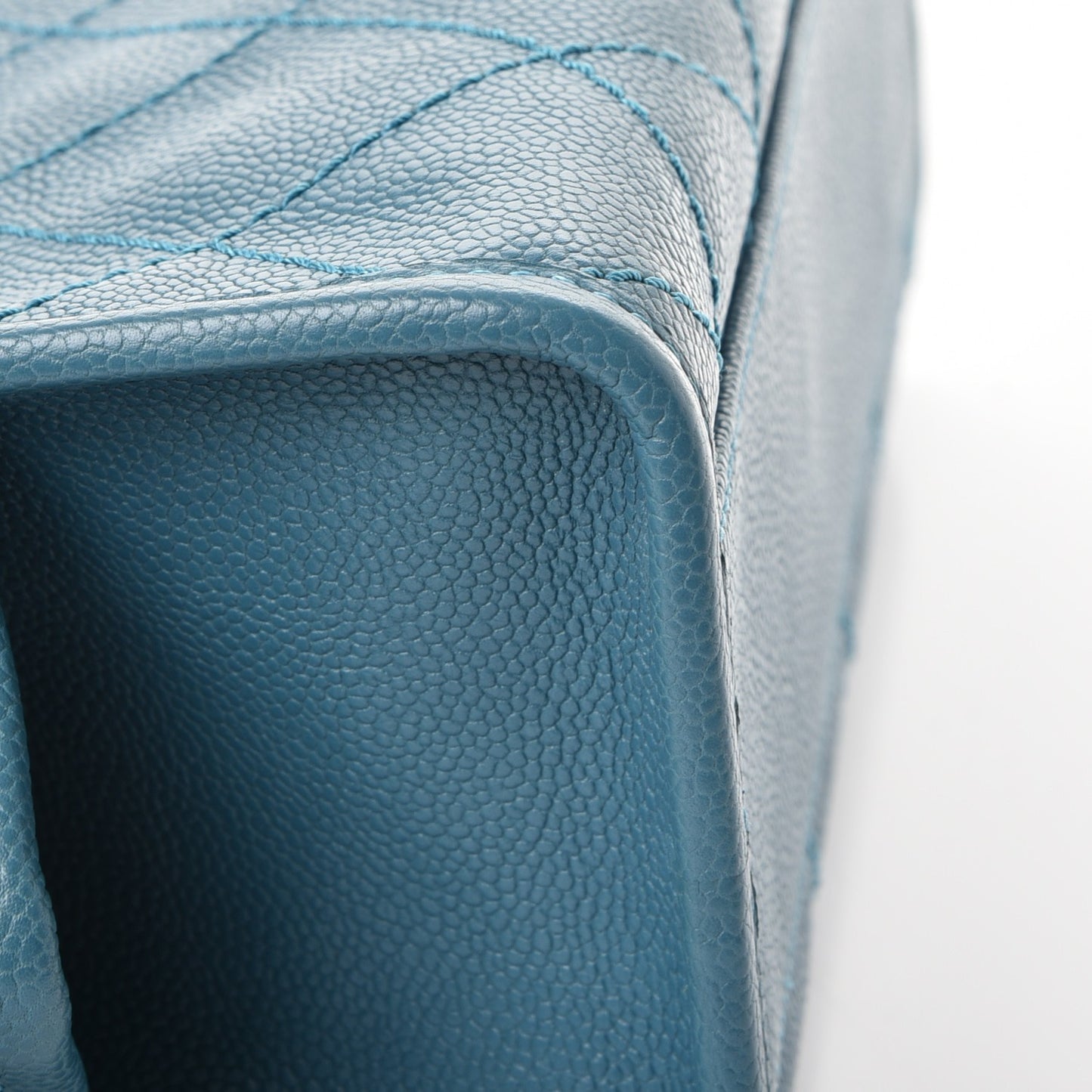 Caviar Quilted Deauville Bowling Bag Blue