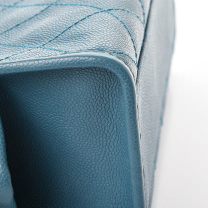 Chanel Caviar Quilted Deauville Bowling Bag Blue 9 of 11