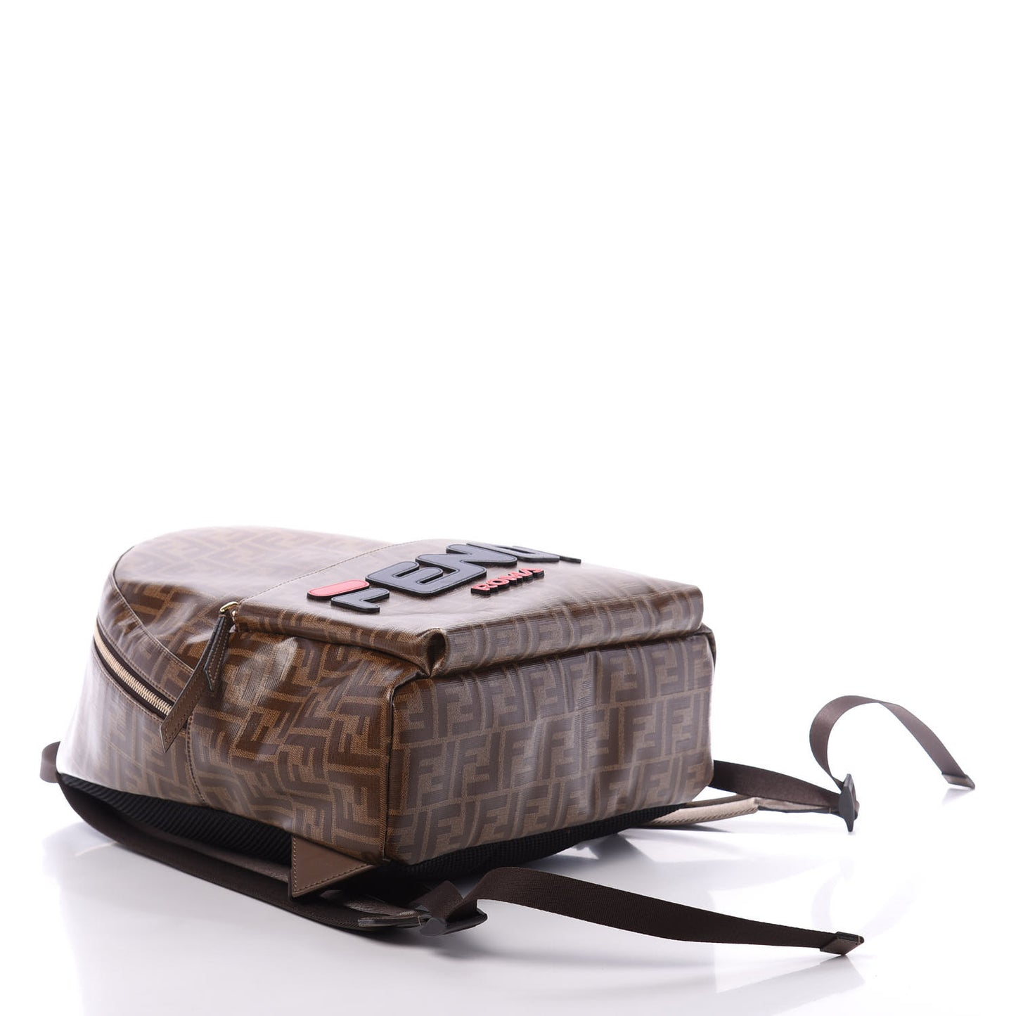 X FILA Glazed Fabric Vitello Century FF 1974 Mania Pouch Pocket Backpack Mogano Panna Blueberry