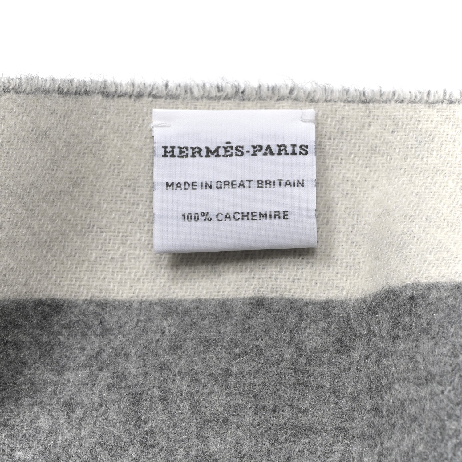 Hermes Cashmere Casaque Love Story Muffler Gris Clair Ivoire 3 of 4