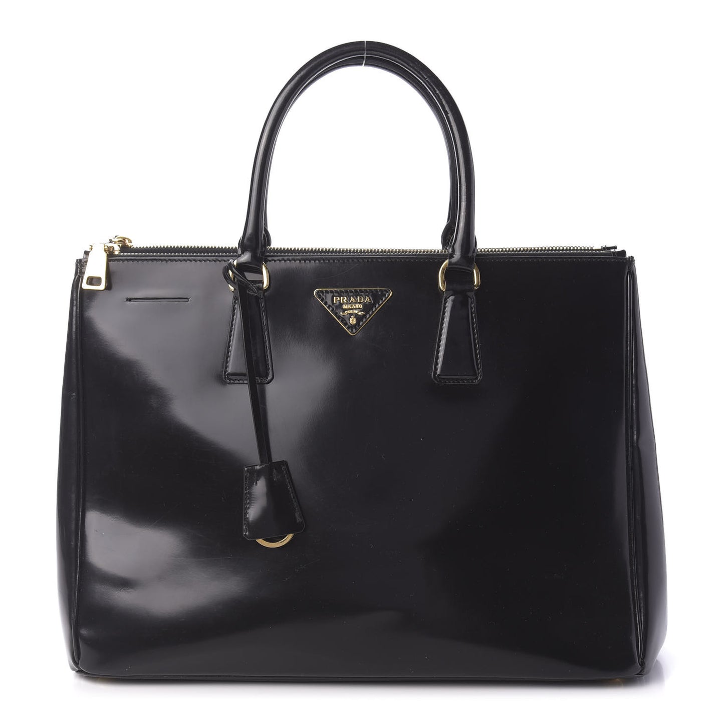 Spazzolato Large Galleria Double Zip Tote Black