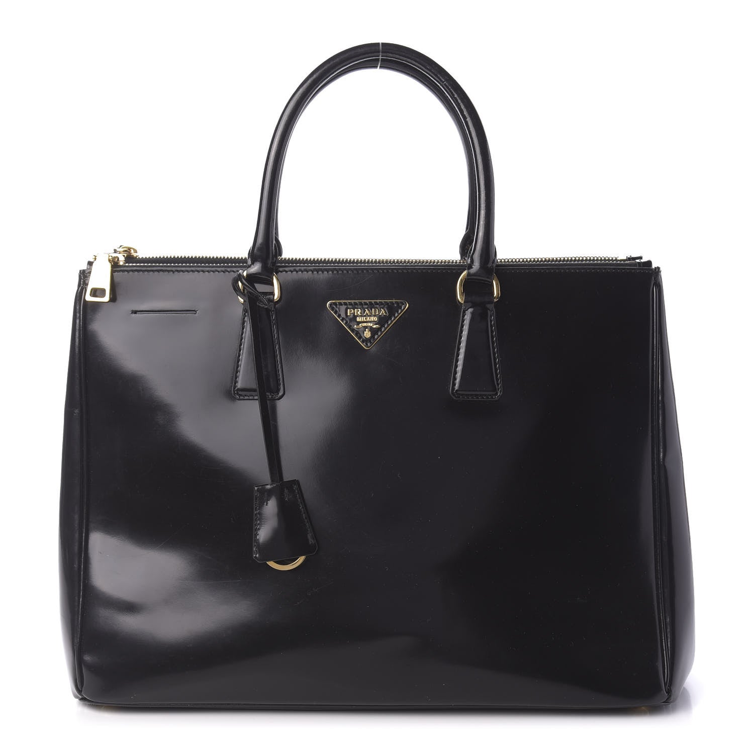 Prada Spazzolato Large Galleria Double Zip Tote Black 1 of 10