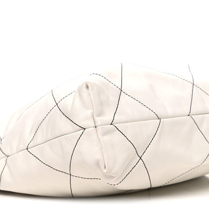 Chanel Shiny Calfskin Quilted Small Chanel 22 White Black 10 of 11
