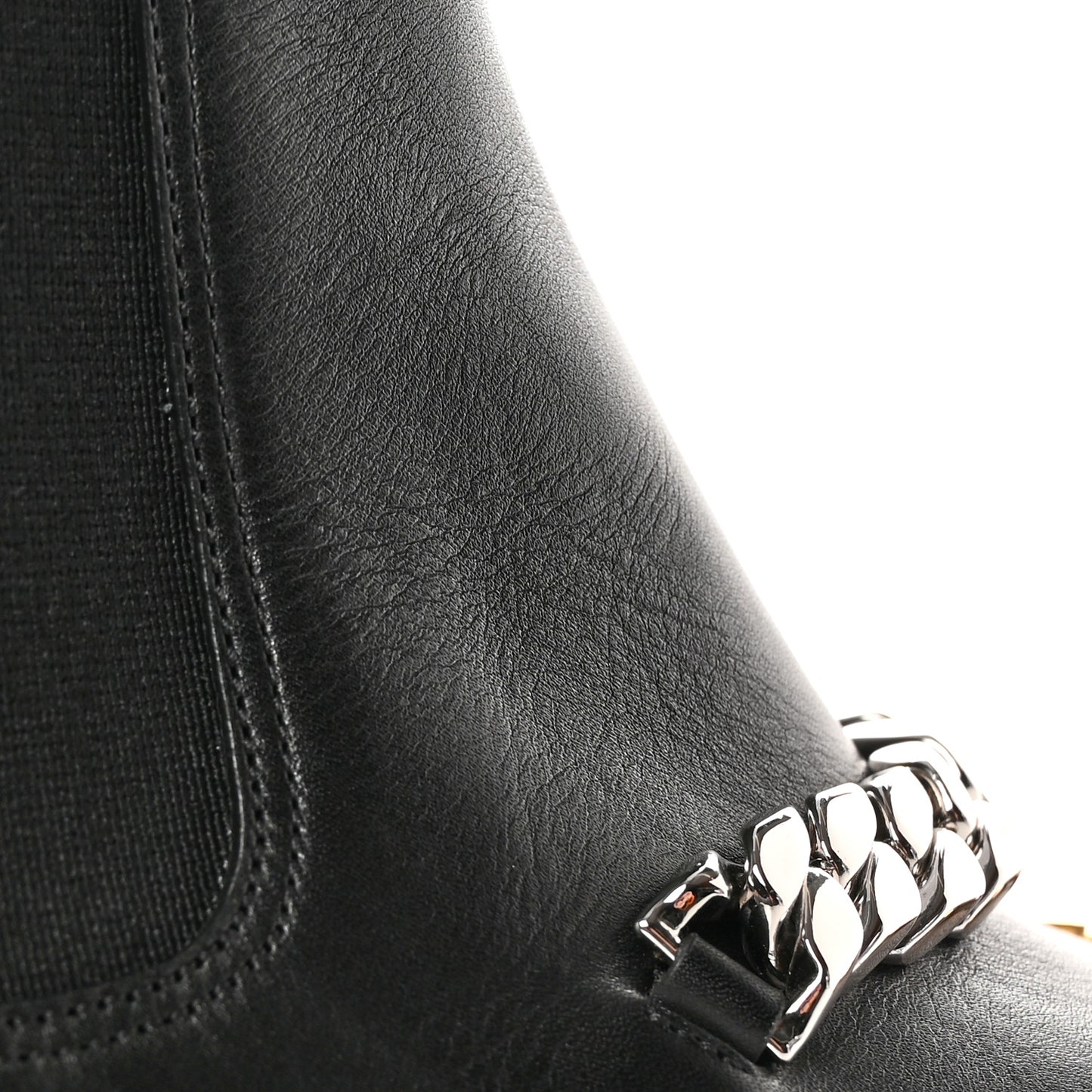 Flores Calfskin Horsebit Chain Ankle Boots 37 Black